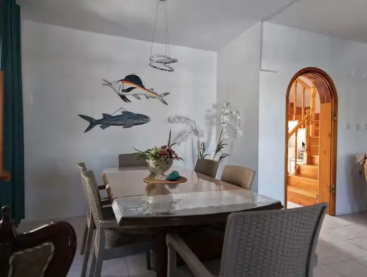 View from the bedroom balcony looking down to the pool