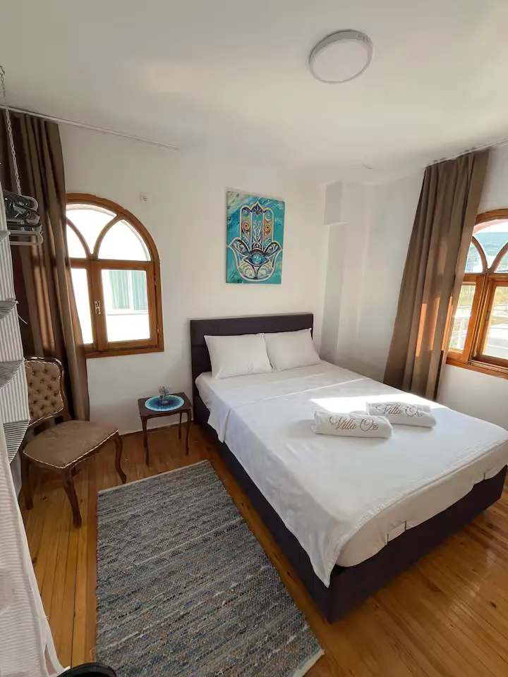 Comfortable double bed in the guest bedroom